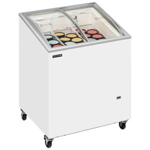 Sliding Curved Glass Lid Chest Freezer