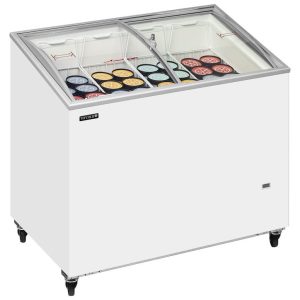 Sliding Curved Glass Lid Chest Freezer