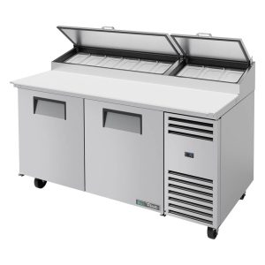 True Pizza Prep counter: 2 Door, 9x 1/3 GN pans