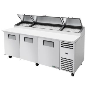 True Pizza Prep counter: 3 Door, 12x 1/3 GN pans