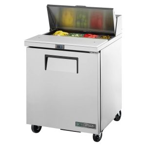 True Refrigerated Prep counter: 1 Door, 8x 1/6 GN pans