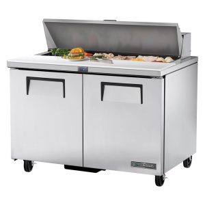 True Refrigerated Prep counter: 2 Door, 12x 1/6 GN pans