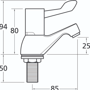 Lever Head 1/2″ Basin Taps (Pair) With BBN